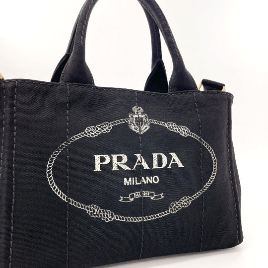 PRADA Tote Bag 1BG439 canvas black Canapa mini
