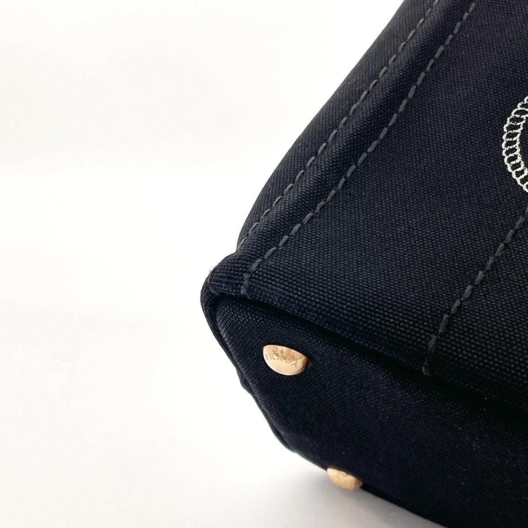 PRADA Tote Bag 1BG439 canvas black Canapa mini