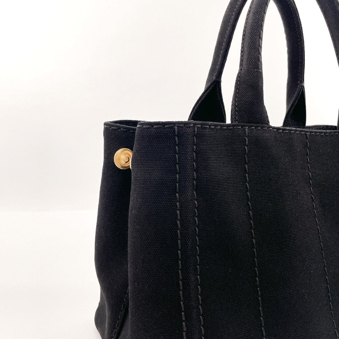 PRADA Tote Bag 1BG439 canvas black Canapa mini