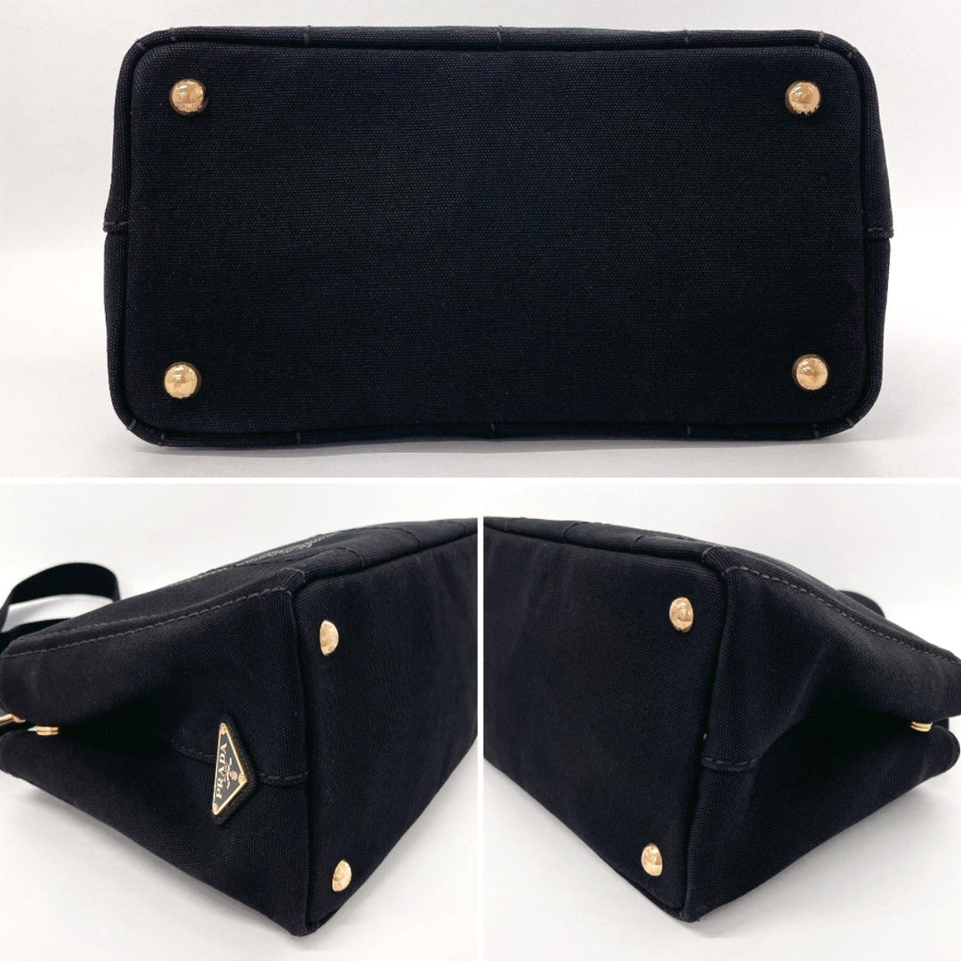 PRADA Tote Bag 1BG439 canvas black Canapa mini