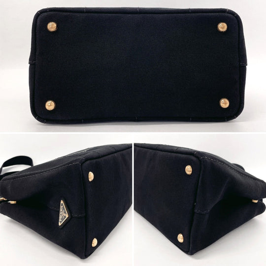 PRADA Tote Bag 1BG439 canvas black Canapa mini