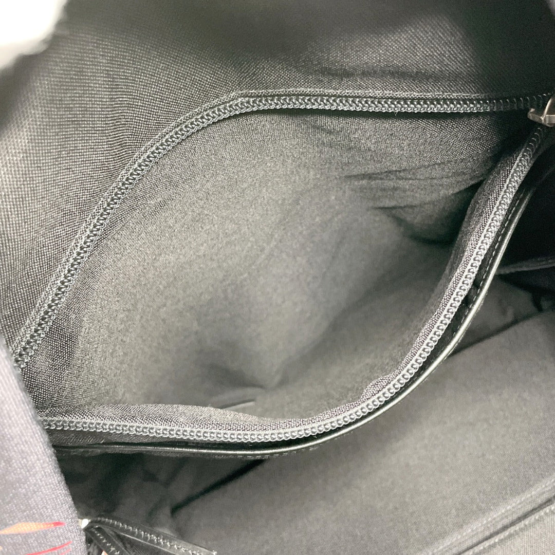 SAINT LAURENT PARIS Backpack 465448 Canvas, Leather black Flamingo Women Used Authentic