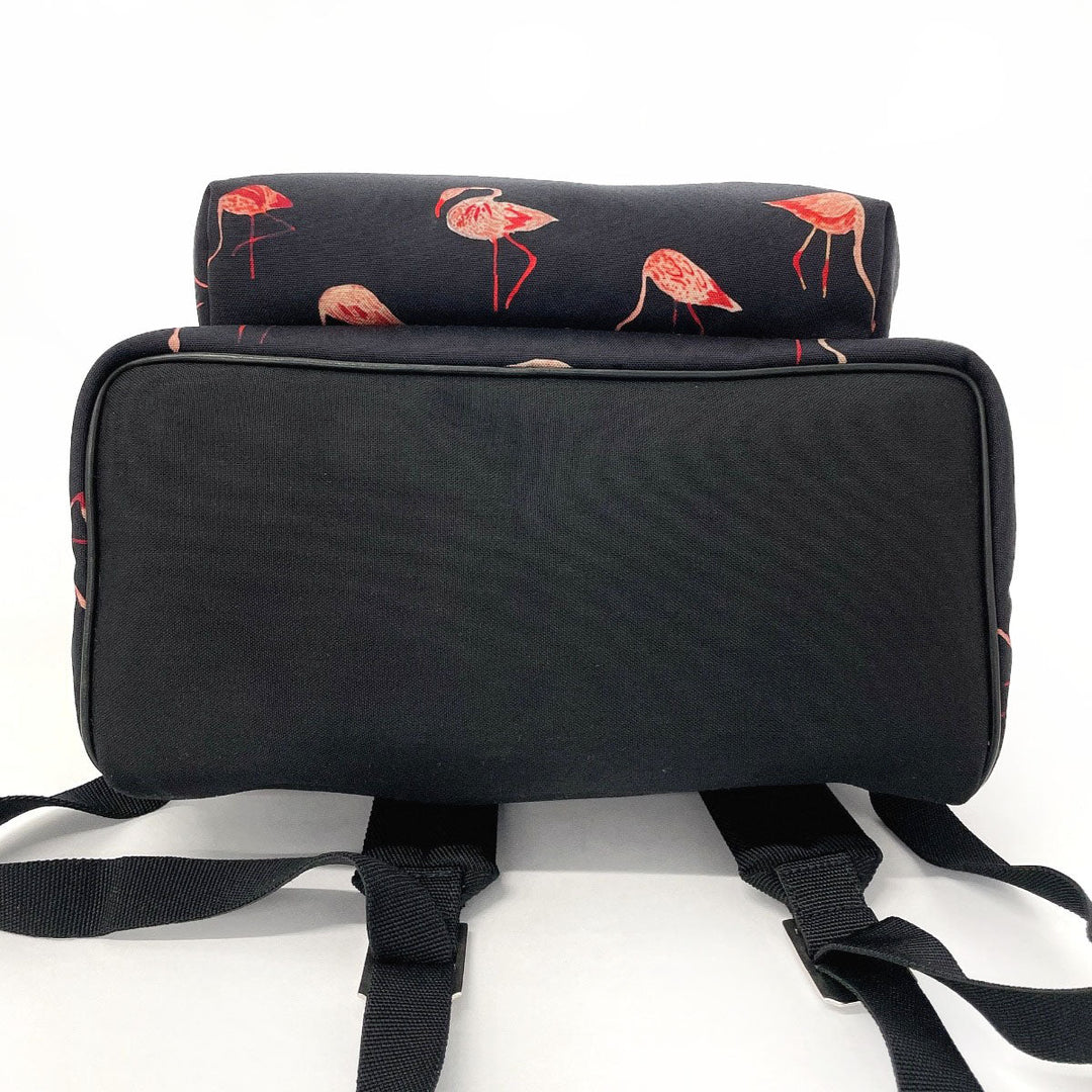 SAINT LAURENT PARIS Backpack 465448 Canvas, Leather black Flamingo Women Used Authentic