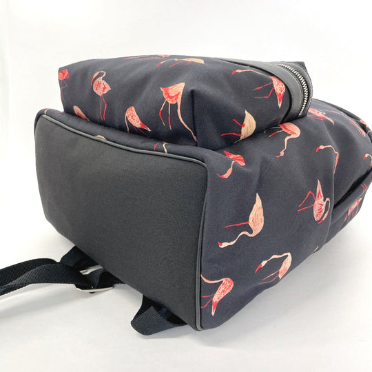 SAINT LAURENT PARIS Backpack 465448 Canvas, Leather black Flamingo Women Used Authentic