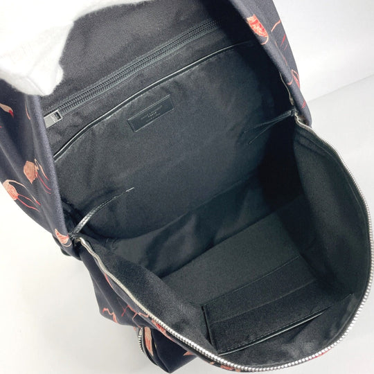 SAINT LAURENT PARIS Backpack 465448 Canvas, Leather black Flamingo Women Used Authentic