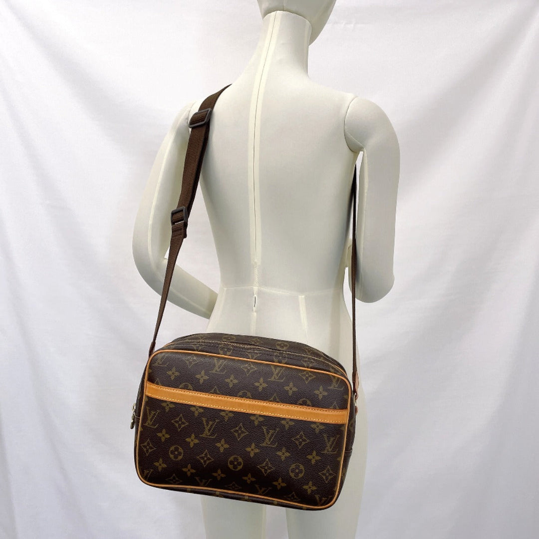 LOUIS VUITTON Shoulder Bag M45254 Monogram canvas Brown Reporter PM unisex Used Authentic