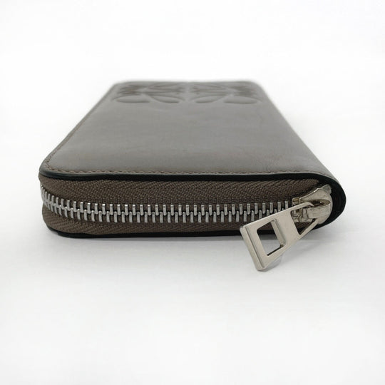 LOEWE Long Wallet Purse leather Brown anagram mens Used Authentic