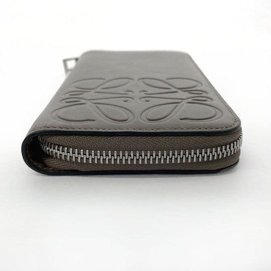 LOEWE Long Wallet Purse leather Brown anagram mens Used Authentic