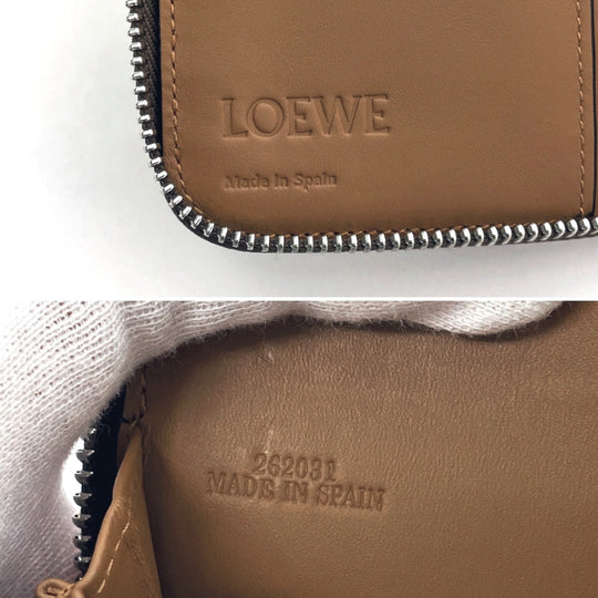 LOEWE Long Wallet Purse leather Brown anagram mens Used Authentic