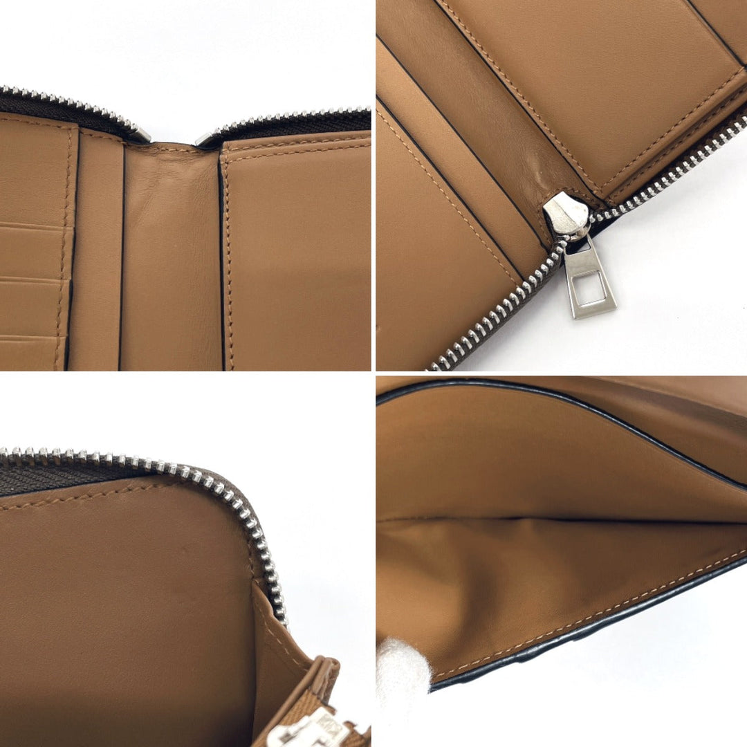 LOEWE Long Wallet Purse leather Brown anagram mens Used Authentic