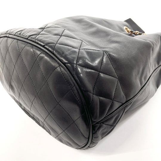 CHANEL Shoulder Bag lambskin black COCO Mark Drawstring Chain Shoulder