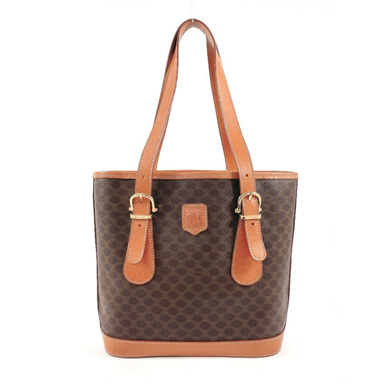 CELINE Tote Bag PVC Brown Macadam Women Used Authentic