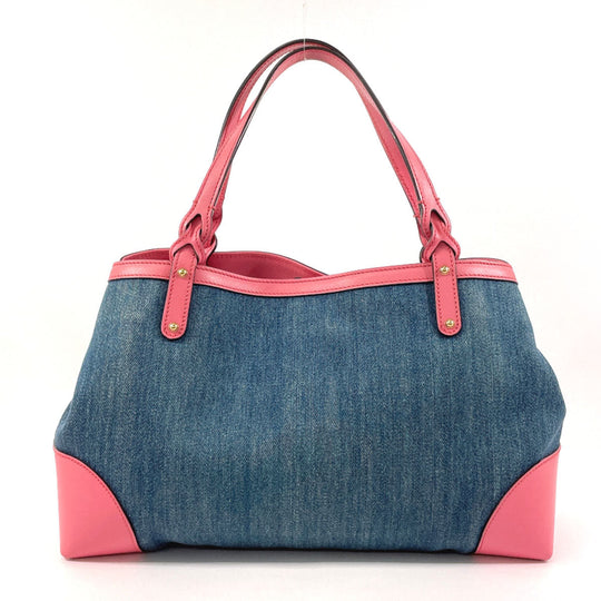 GUCCI Tote Bag 348715 Denim, Leather blue Craft