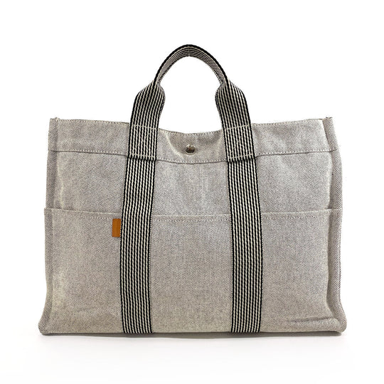 HERMES Tote Bag Tower ash gray New Fool Toe MM unisex Used Authentic