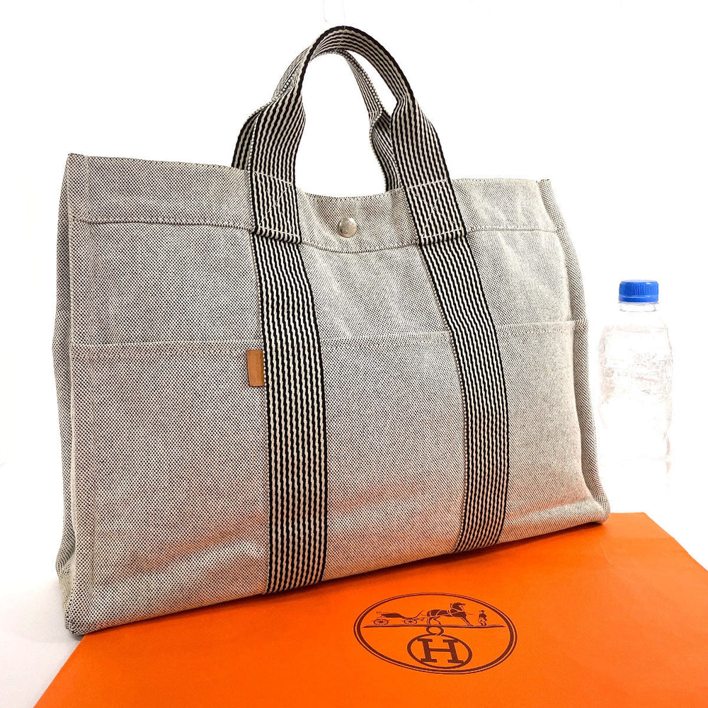 HERMES Tote Bag Tower ash gray New Fool Toe MM unisex Used Authentic