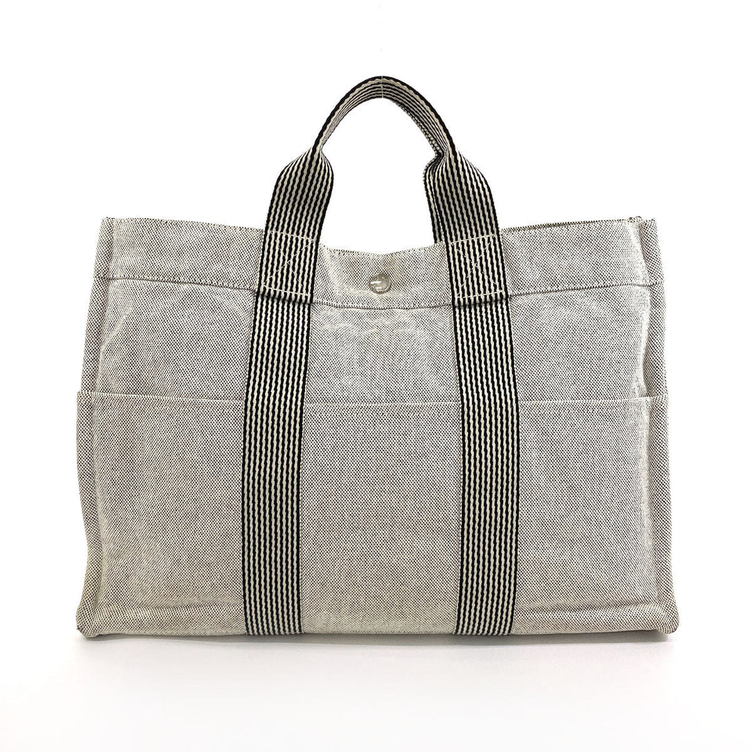 HERMES Tote Bag Tower ash gray New Fool Toe MM unisex Used Authentic