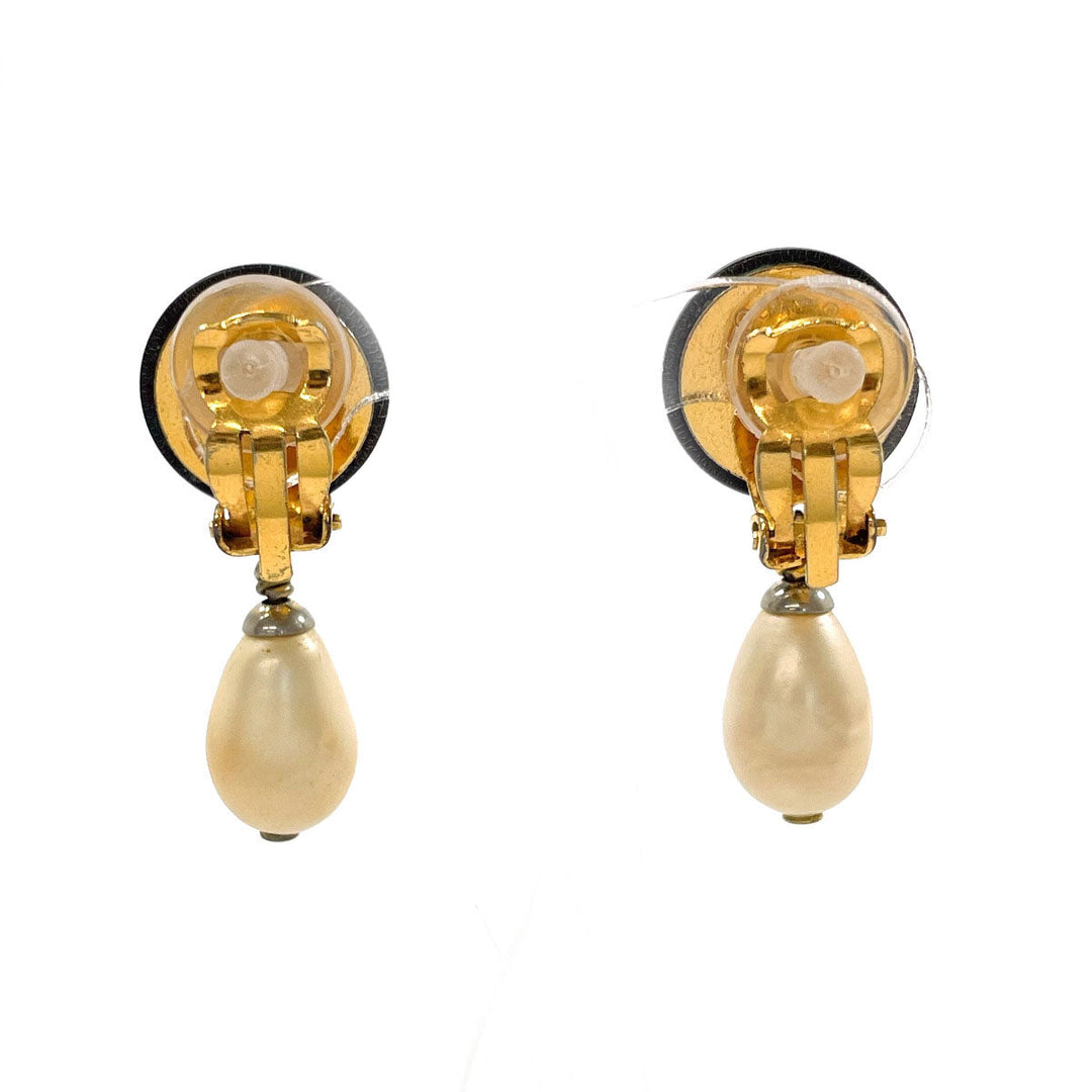 CHANEL Earring Gold Plated, Faux Pearl gold COCO Mark