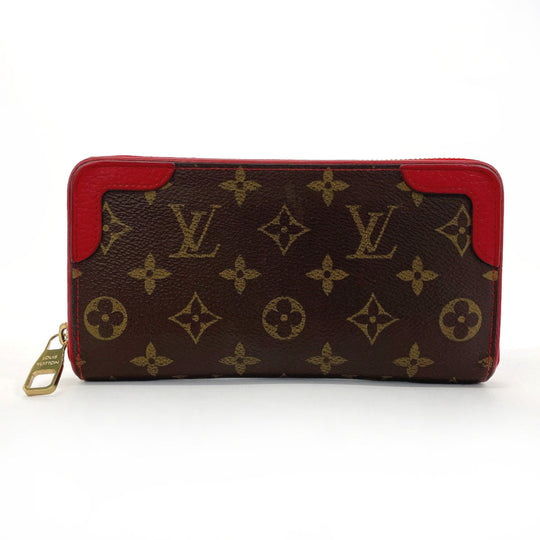 LOUIS VUITTON Long Wallet Purse M61854 Monogram canvas Brown Zippy wallet Retiro