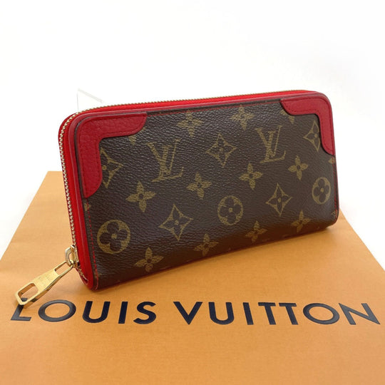 LOUIS VUITTON Long Wallet Purse M61854 Monogram canvas Brown Zippy wallet Retiro