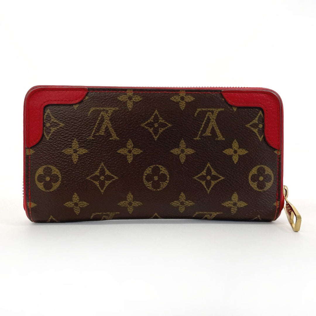 LOUIS VUITTON Long Wallet Purse M61854 Monogram canvas Brown Zippy wallet Retiro