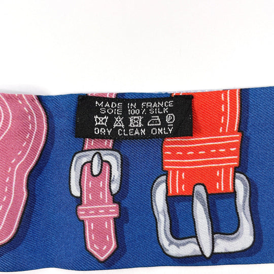 HERMES scarf 100% silk blue HARNAIS DES PRESIDENTS