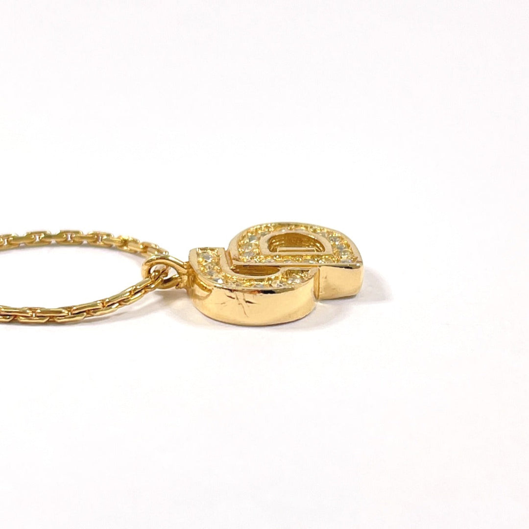 Christian Dior bracelet Metal, Rhinestone gold CD logo Women Used Authentic