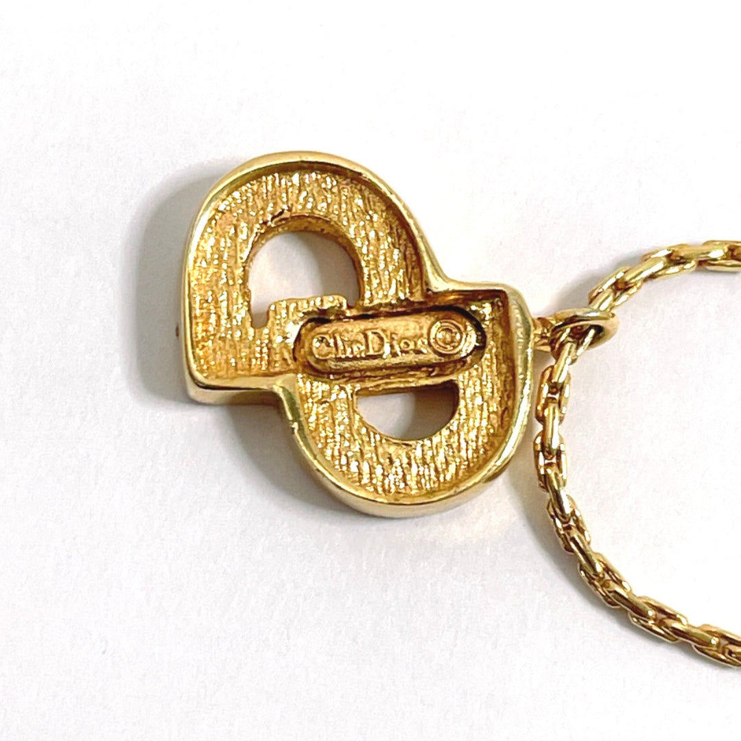 Christian Dior bracelet Metal, Rhinestone gold CD logo Women Used Authentic
