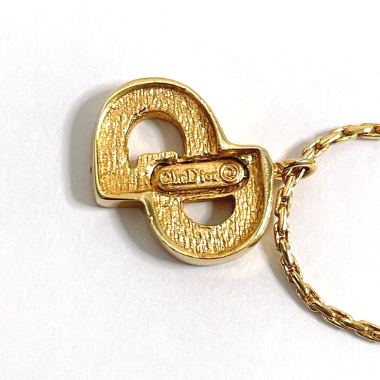 Christian Dior bracelet Metal, Rhinestone gold CD logo Women Used Authentic
