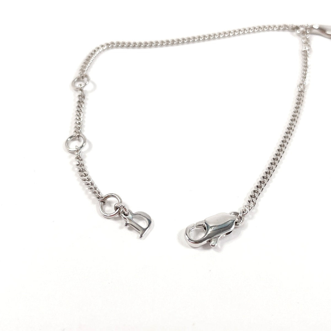 Dior bracelet Metal, Rhinestone Silver butterfly logo Women Used Authentic