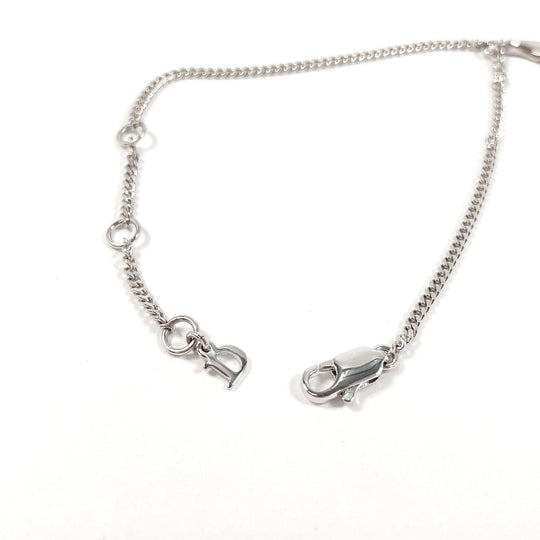 Dior bracelet Metal, Rhinestone Silver butterfly logo Women Used Authentic