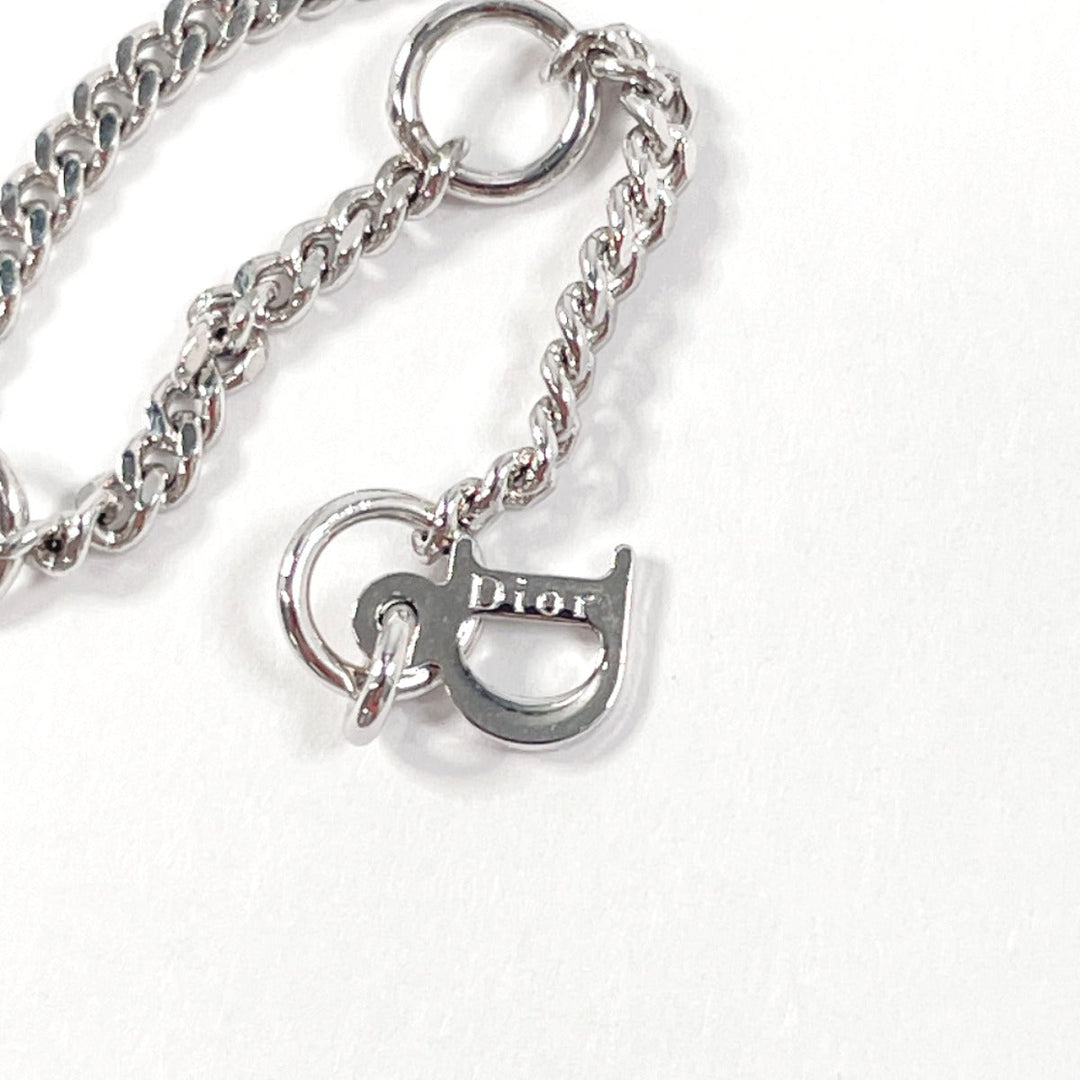 Dior bracelet Metal, Rhinestone Silver butterfly logo Women Used Authentic