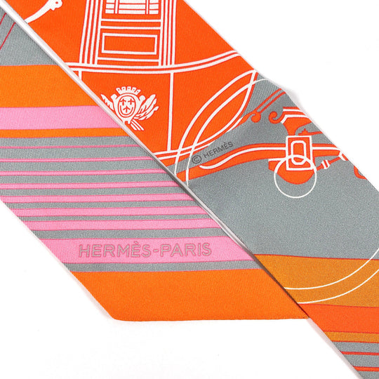 HERMES scarf 100% silk gray Ex Libris Ex Libris