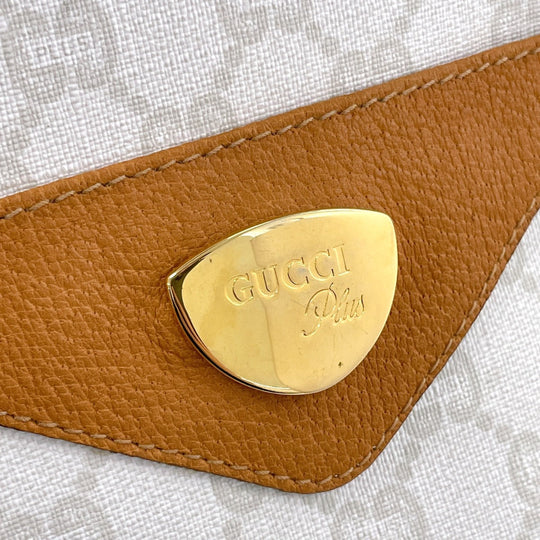 GUCCI Tote Bag GG plus white Sherry line Old Gucci
