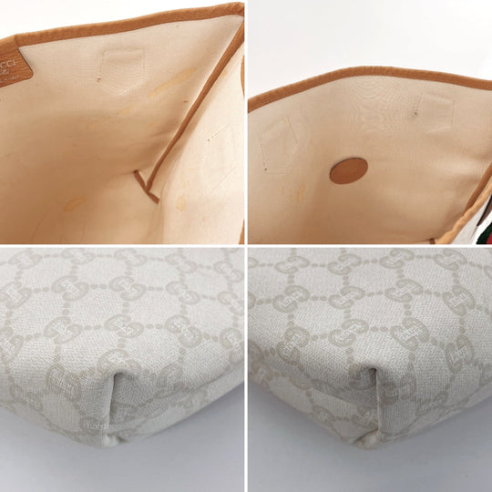 GUCCI Tote Bag GG plus white Sherry line Old Gucci