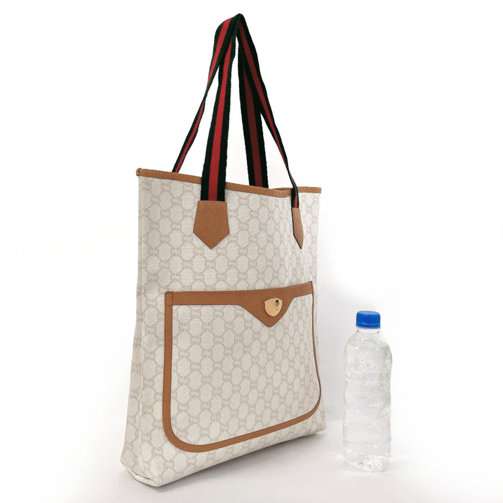GUCCI Tote Bag GG plus white Sherry line Old Gucci