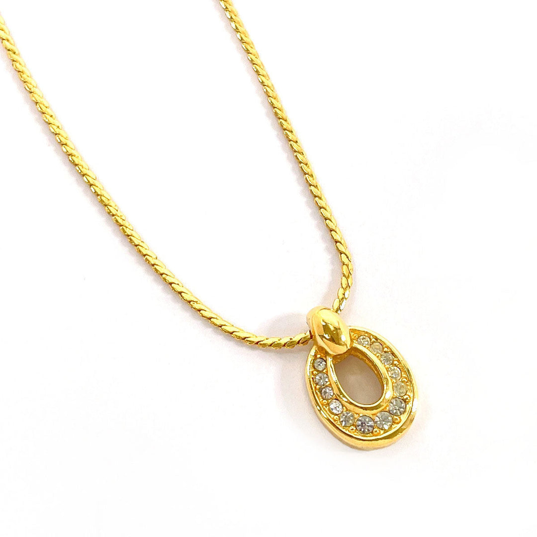 Christian Dior Necklace Metal, Rhinestone gold
