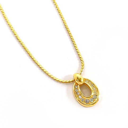 Christian Dior Necklace Metal, Rhinestone gold