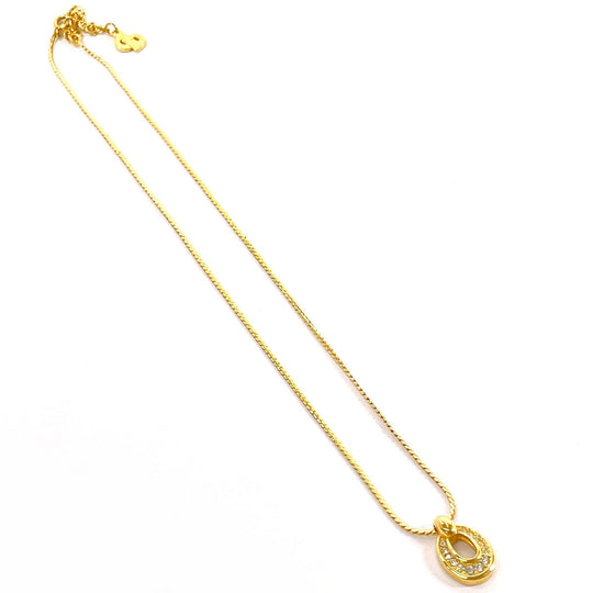 Christian Dior Necklace Metal, Rhinestone gold