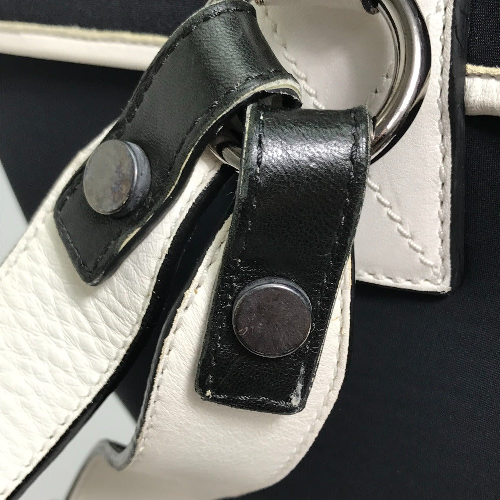 JIMMY CHOO Backpack Leather, Jersey Black x white By color Women Used Authentic