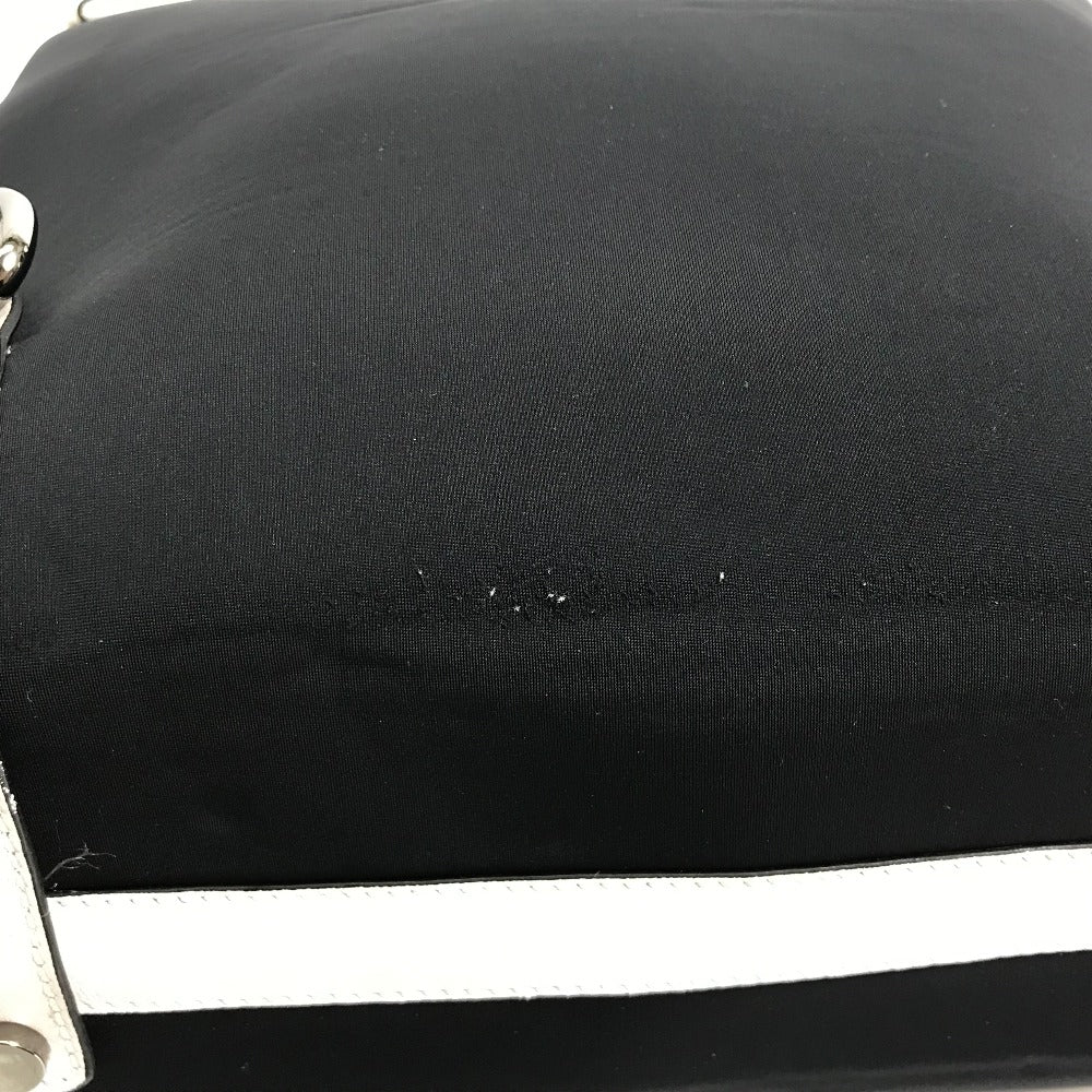 JIMMY CHOO Backpack Leather, Jersey Black x white By color Women Used Authentic