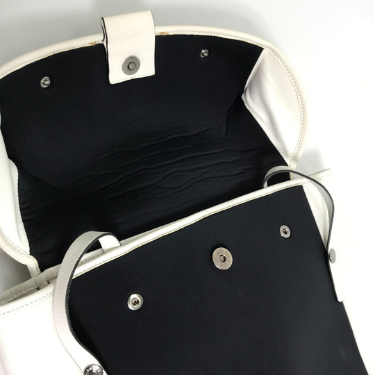 JIMMY CHOO Backpack Leather, Jersey Black x white By color Women Used Authentic