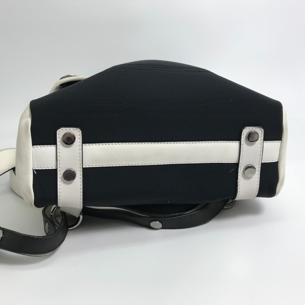 JIMMY CHOO Backpack Leather, Jersey Black x white By color Women Used Authentic