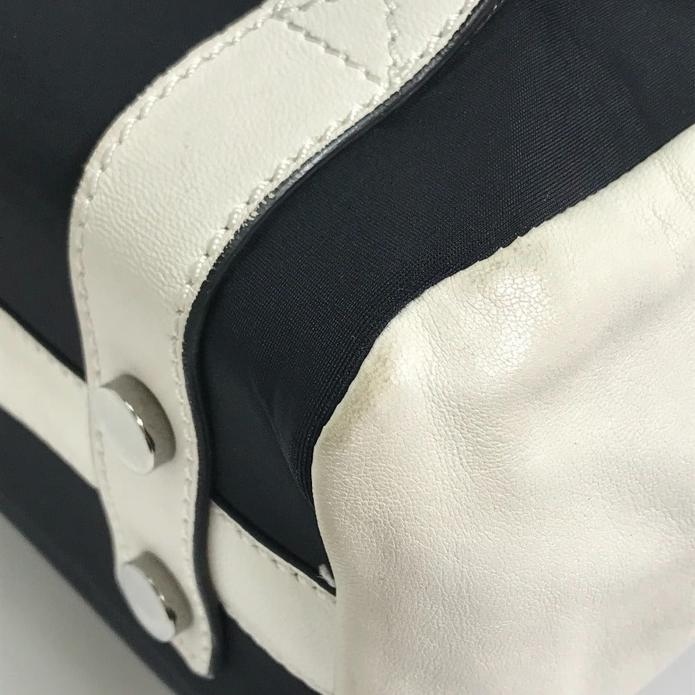 JIMMY CHOO Backpack Leather, Jersey Black x white By color Women Used Authentic