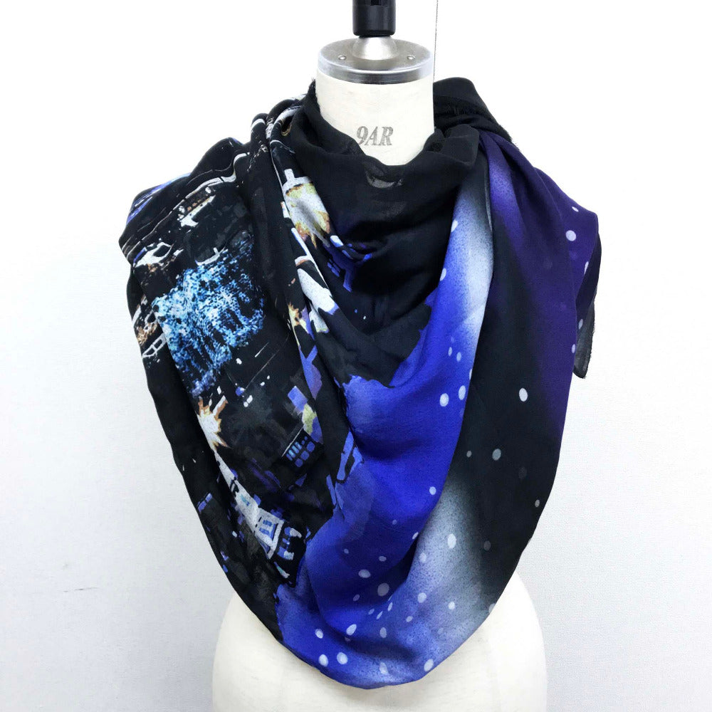 BALENCIAGA Scarf 452218 Rayon, Silk Black type Stall scarf