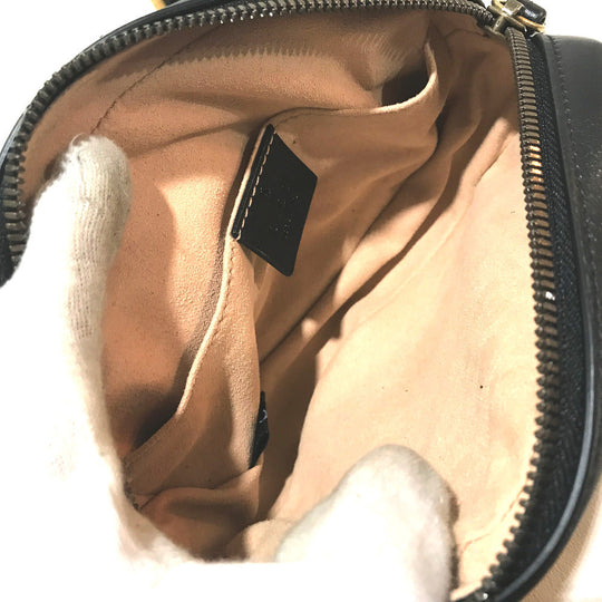 GUCCI Waist bag 476434 leather black GG Marmont Quilted Sling bag Women 95/38 Used Authentic
