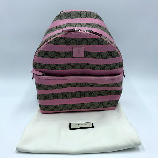GUCCI Backpack 271327 GG Supreme Canvas Pink x Beige GG Supreme Children's Border