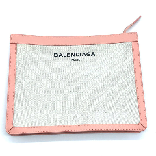 BALENCIAGA Clutch bag 410119 Canvas, leather white Men's Women Classic Women(unisex) Used Authentic