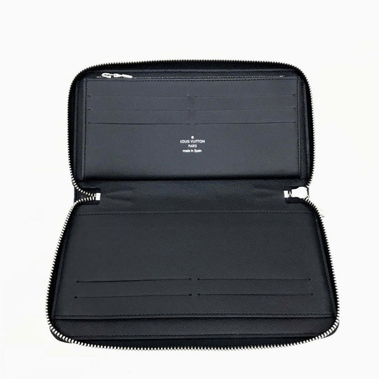 LOUIS VUITTON Long Wallet Purse N40204 Damier Grafitto Canvas black Damier Grafitte Zippy Organizer NM mens Used Authentic
