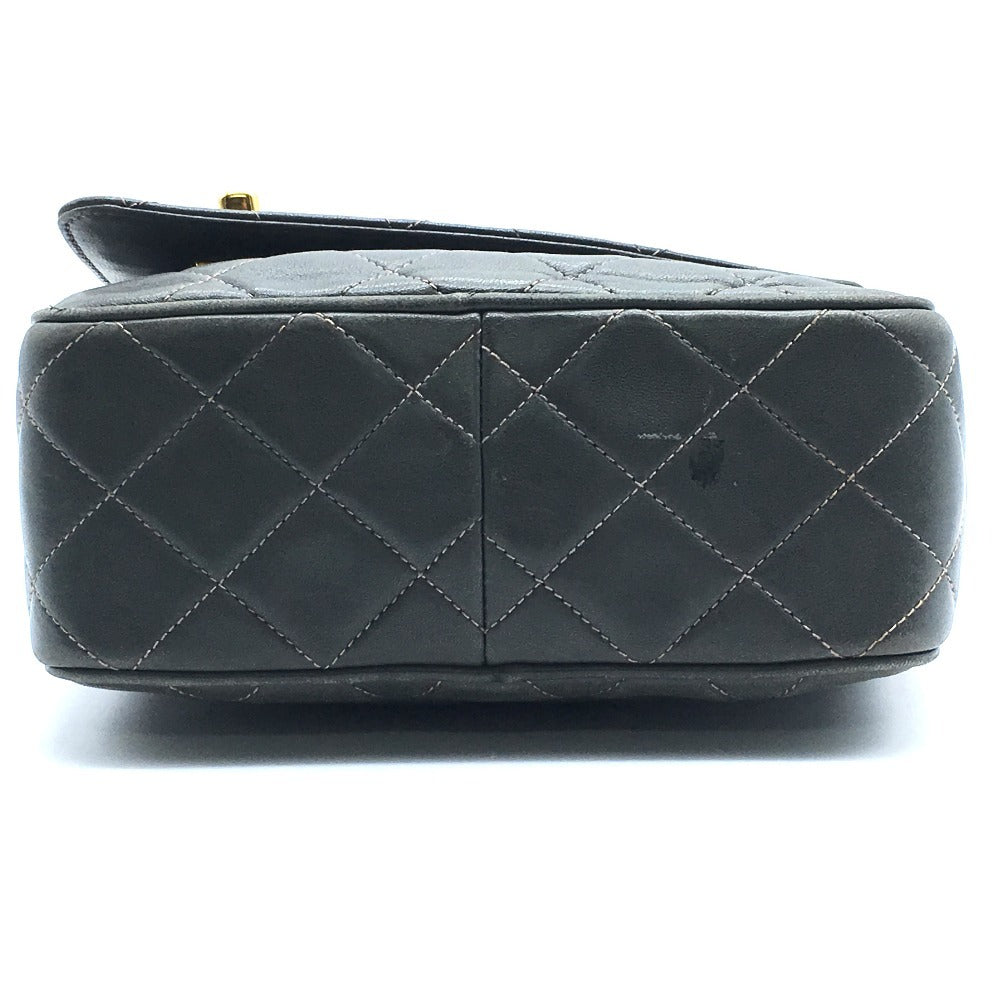 CHANEL Shoulder Bag lambskin Gray type CC COCO Mark Matrasse Fringe Women Used Authentic