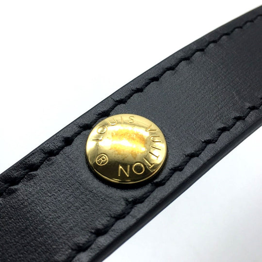 LOUIS VUITTON Shoulder Bag M55821 Calfskin black LV Lock Chain Dauphin MM Women Used Authentic